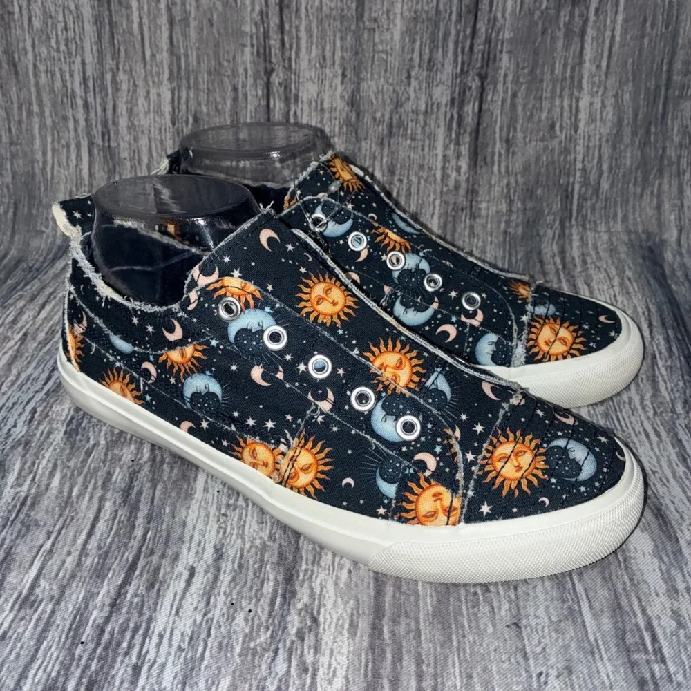 Corkys Women's Size 9 Babalu Slip On Celestial Raw Edge Laceless Sneaker‎ Casual